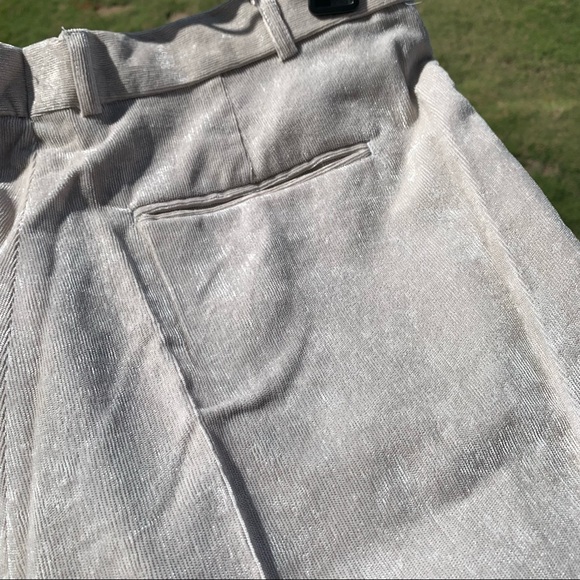 NWT Mondo Uomo Italia Shimmery Soft Pleated Fine Wale Corduroy Cuff Pants 34x34 - Picture 6 of 11